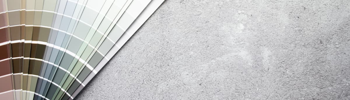 Banner with paint samples earth tone colors swatch for interior design